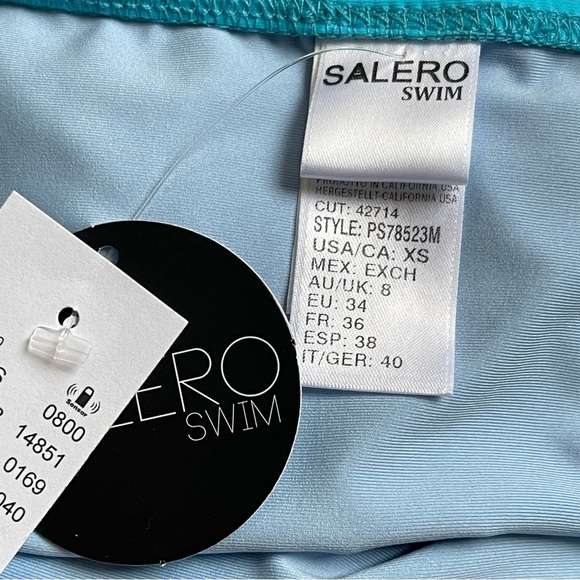 Salero by PacSun Swim Blue High Neck Cutout One Piece Swimsuit Size XS Beach - Picture 11 of 12